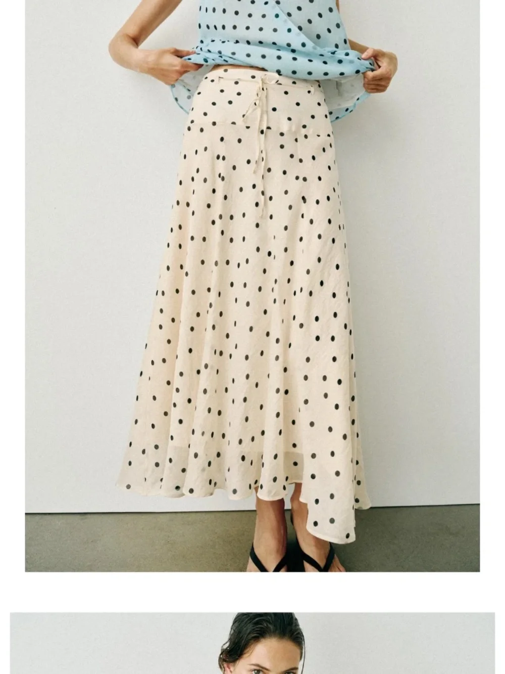 NWT Zara polka dot midi skirt